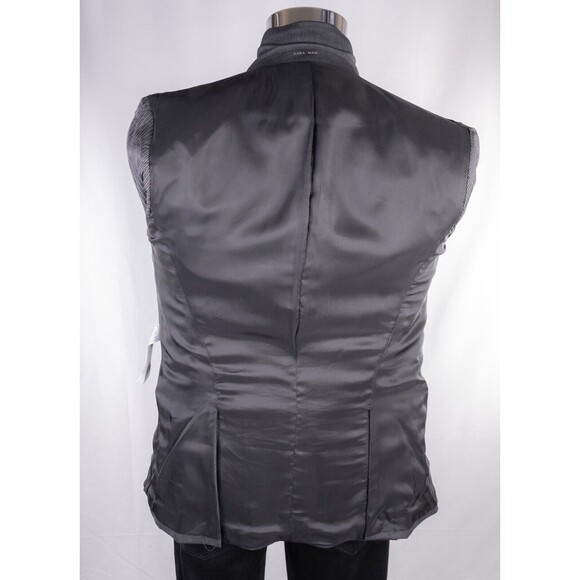 Zara Bazer Mens Sz 36 Solid Gray 2 Button Sport Coat Jacket Blazer Wool Blend - Picture 12 of 14